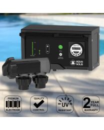 AquaSolis CLS+25 Self-Cleaning Salt and Mineral Pool Water Chlorinator w/ Timer & Battery Backup (Retrofits Astral Pool E/VX/V/eQ/Halo)